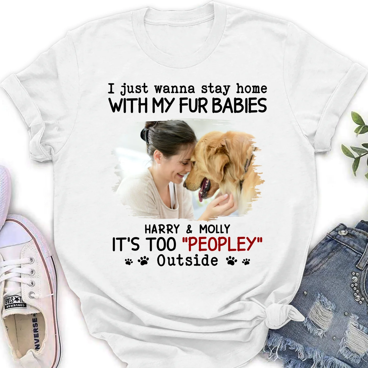 It Is Too Peopley Outside Ver Photo - Personalized Custom Women's T-shirt - Image 3