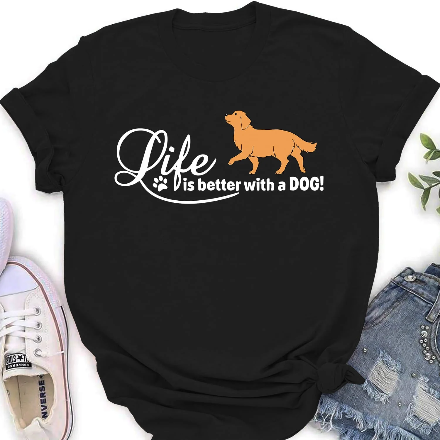 It's Better With Dog - Personalized Custom Women's T-shirt