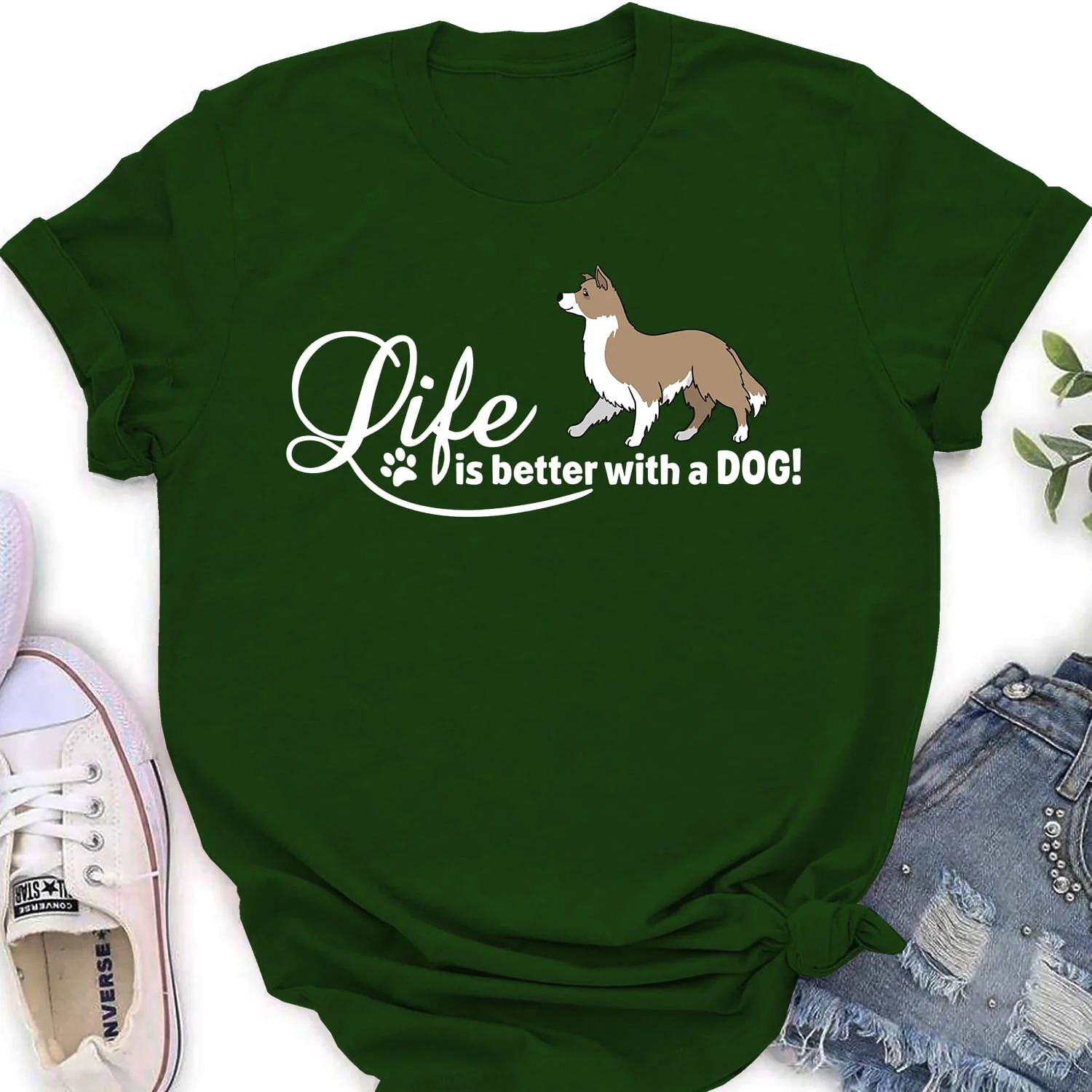 It's Better With Dog - Personalized Custom Women's T-shirt - Image 3