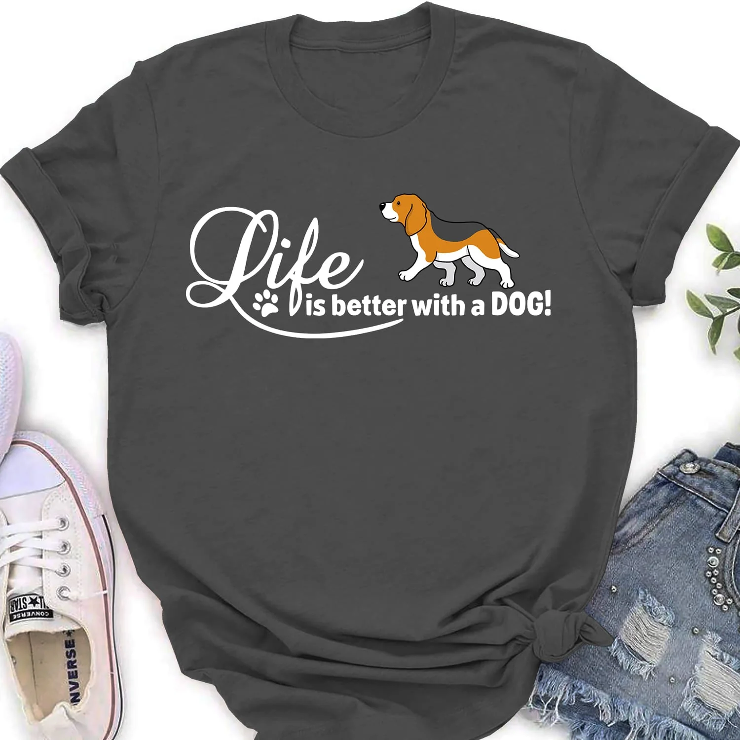 It's Better With Dog - Personalized Custom Women's T-shirt - Image 4
