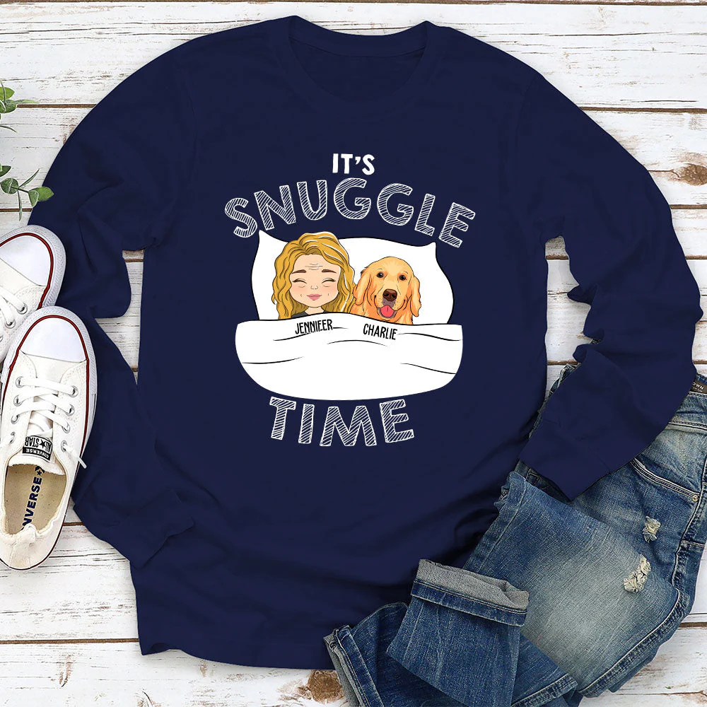 Its Snuggle Time - Personalized Custom Long Sleeve T-shirt - Image 2