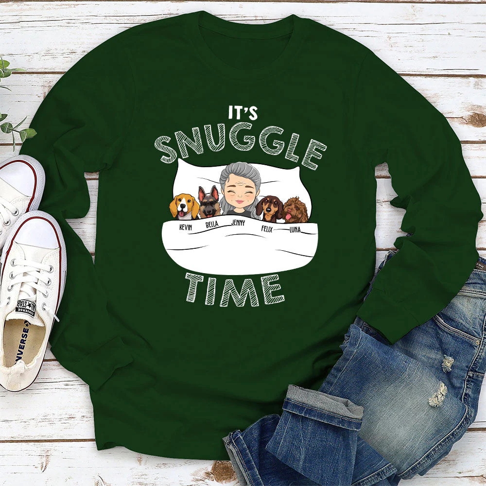Its Snuggle Time - Personalized Custom Long Sleeve T-shirt - Image 3