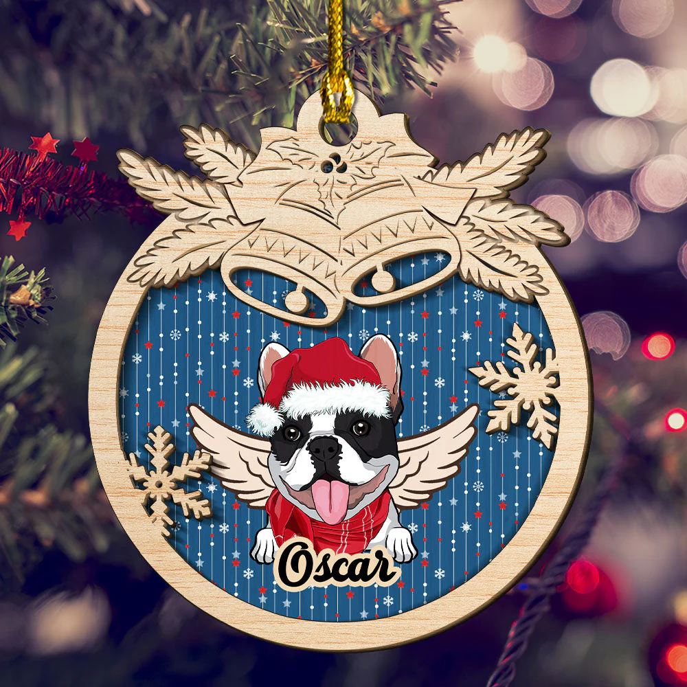 Jingle Bells Pet - Personalized Custom 2-layered Wood Ornament - Image 2
