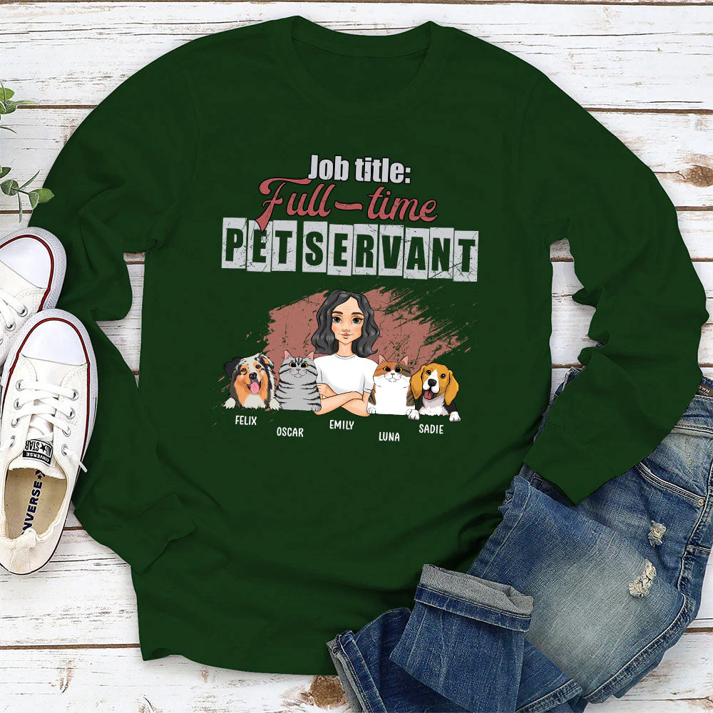 Job Title Full-time - Personalized Custom Long Sleeve T-shirt - Image 3