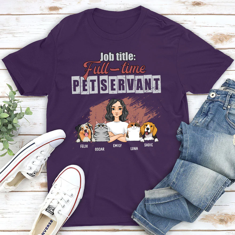 Job Title Full-time - Personalized Custom Unisex T-shirt - Image 4