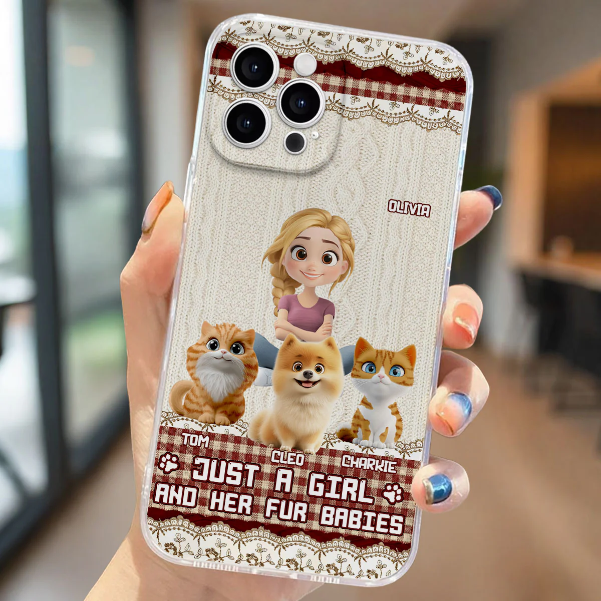 Just A Girl And Her Babies - Personalized Custom Phone Case - Image 4