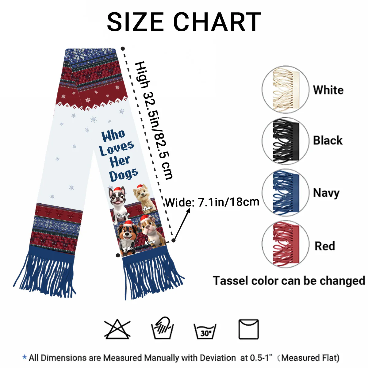 Just A Girl And Her Lovely Dogs - Personalized Custom Scarf - Image 8
