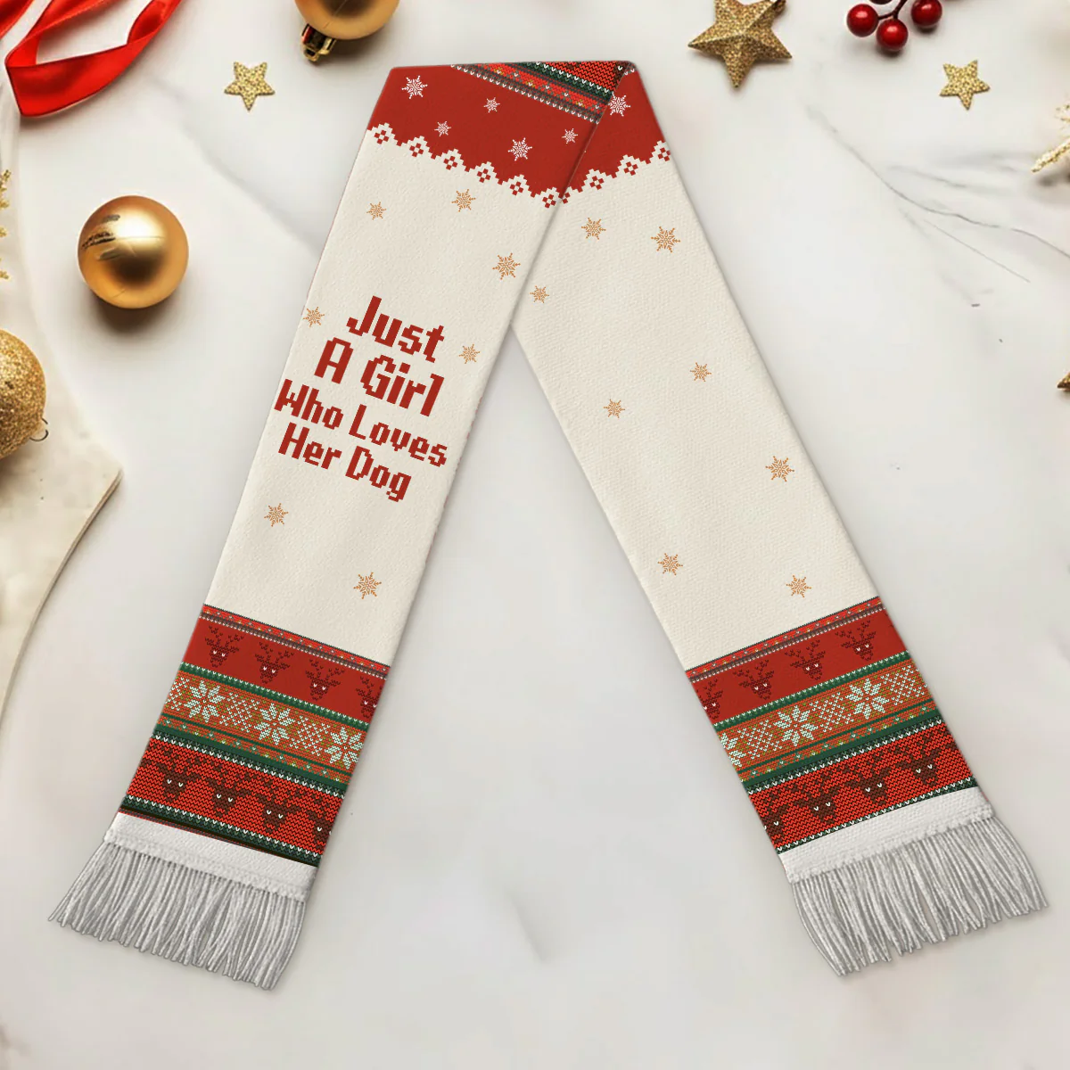 Just A Girl And Her Lovely Dogs Photo - Personalized Custom Scarf - Image 3