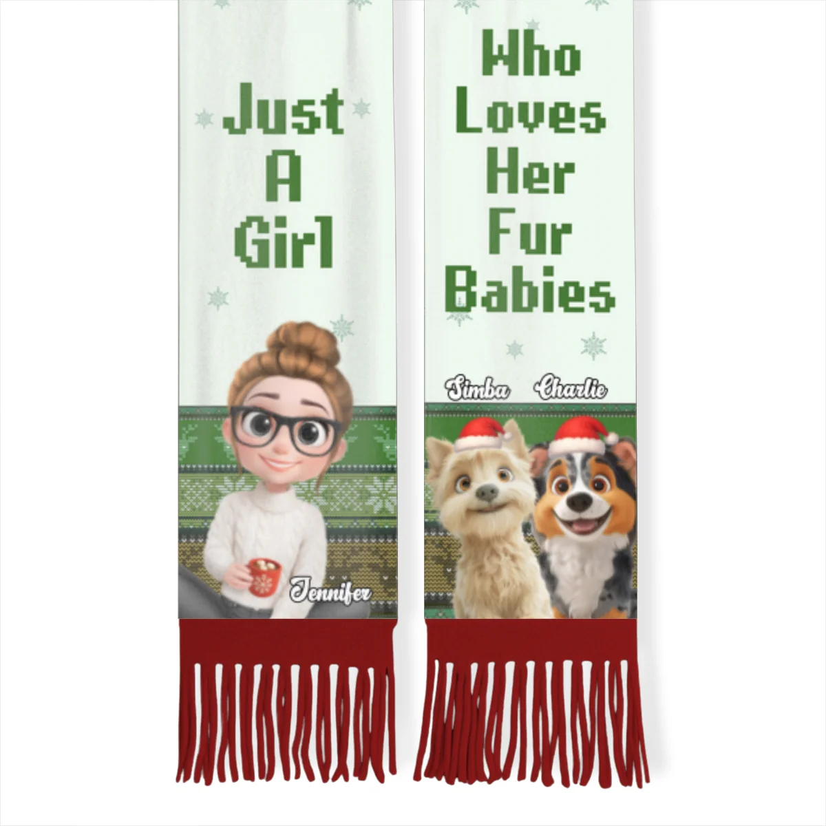 Just A Girl And Her Lovely Fur Babies - Personalized Custom Scarf - Image 8
