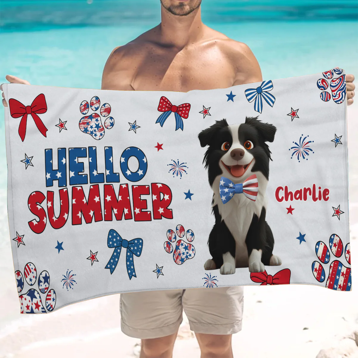 Just A Girl Loves Her Dog Cartoon - Personalized Custom Beach Towel - Image 2