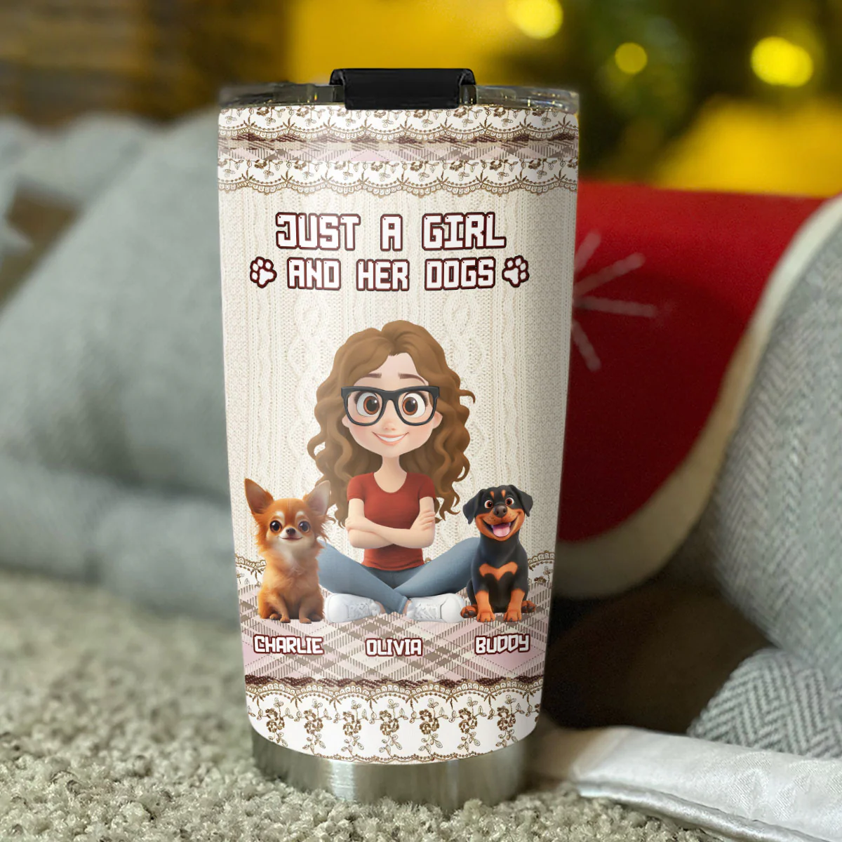 Just A Girl - Personalized Custom Tumbler - Image 2