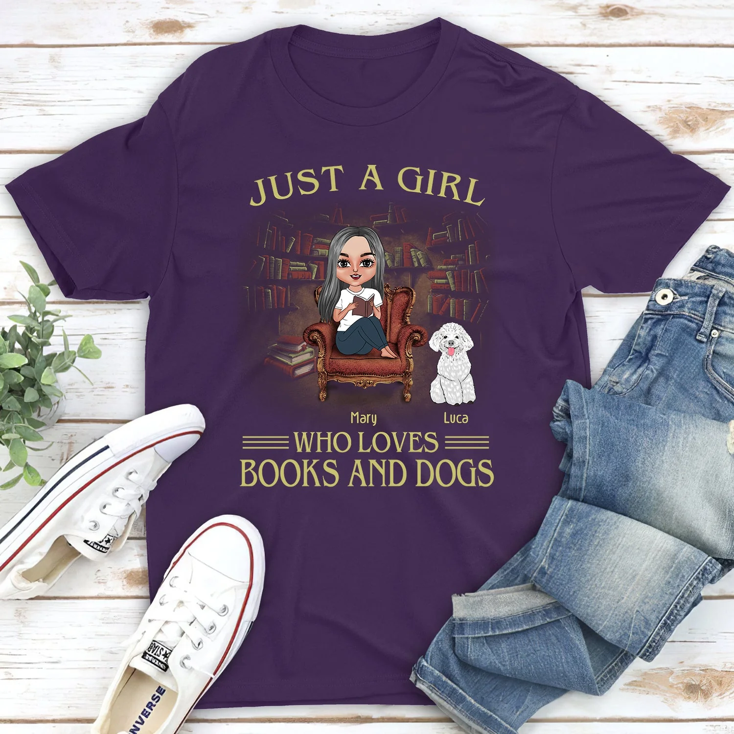 Just A Girl - Personalized Custom Unisex T-shirt - Image 4