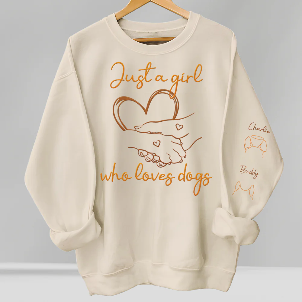 Just A Girl Who Loves Dog - Personalized Custom Sweatshirt