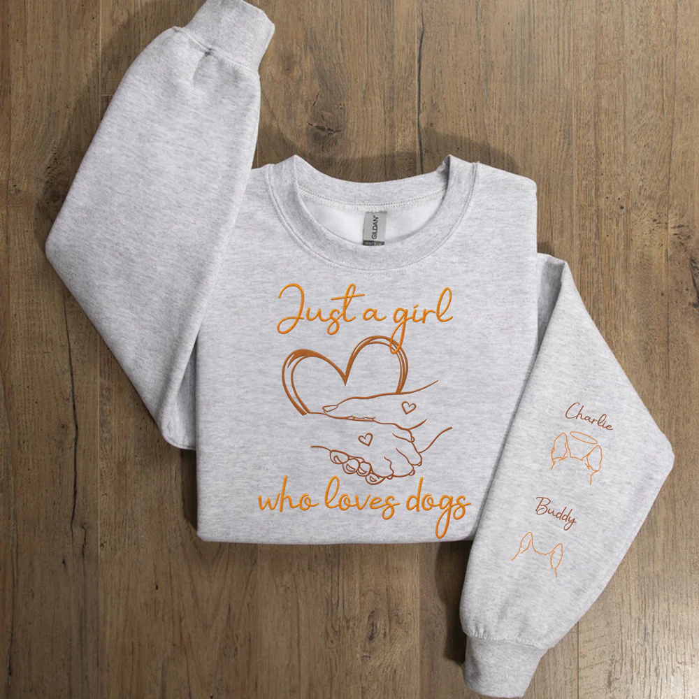 Just A Girl Who Loves Dog - Personalized Custom Sweatshirt - Image 4