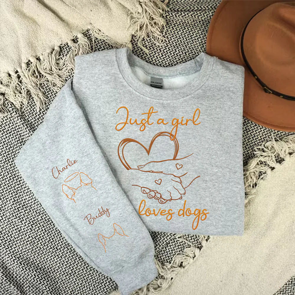 Just A Girl Who Loves Dog - Personalized Custom Sweatshirt - Image 5