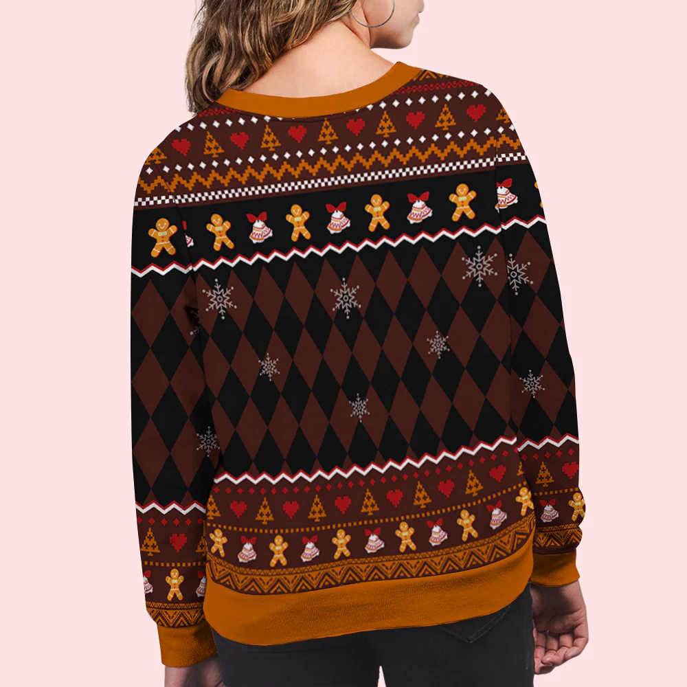 Just A Girl Who Loves Her Dog Christmas Ver Kid - Personalized Custom All-Over-Print Sweatshirt - Image 7
