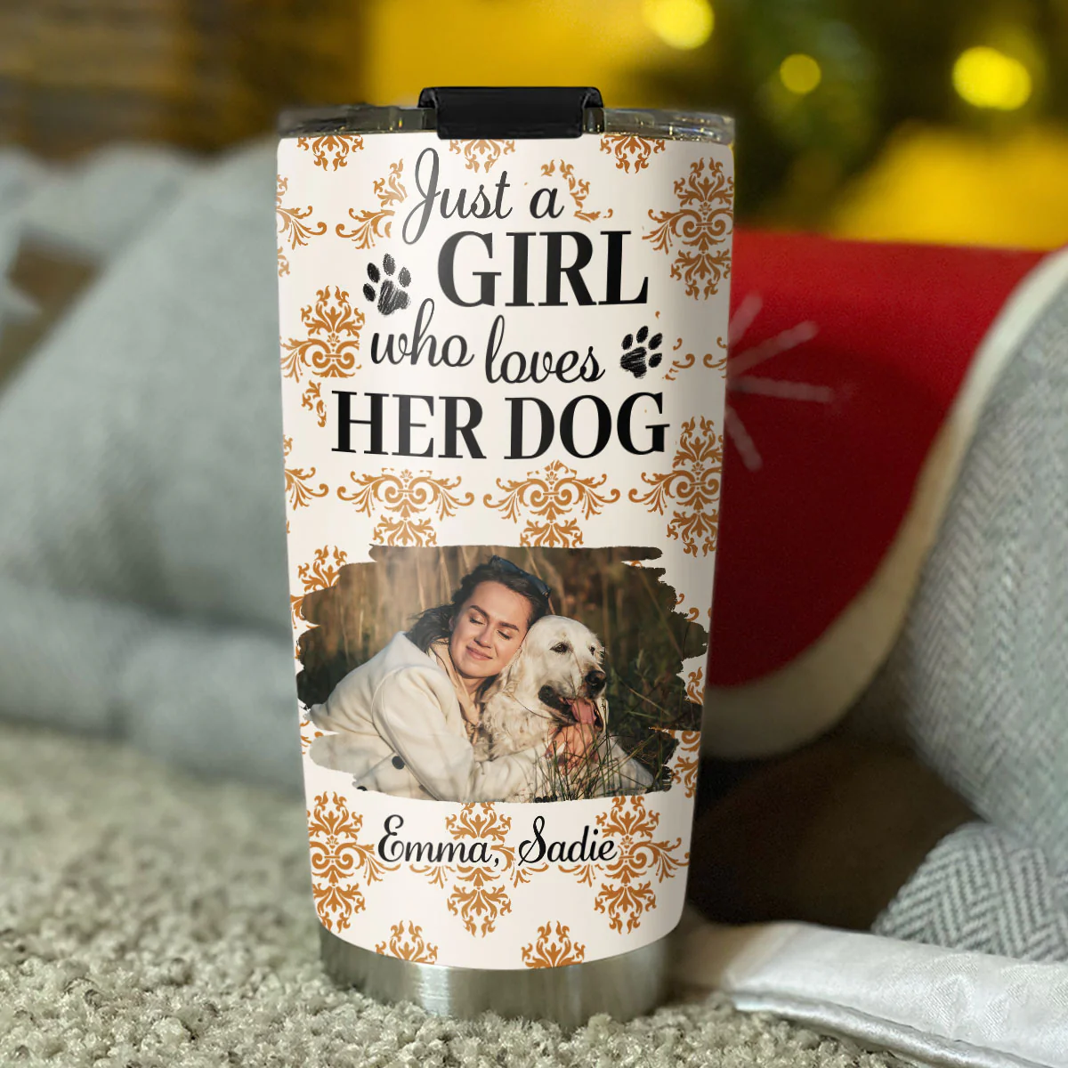 Just A Girl Who Loves Storybook Dog Photo - Personalized Custom Tumbler - Image 4