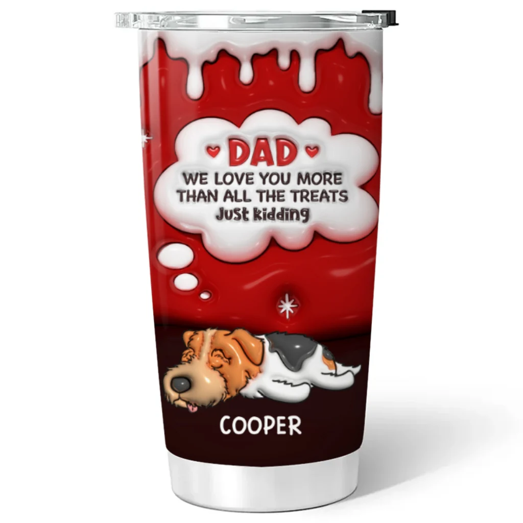 Just Kidding Dad Mom - Personalized Custom 3D Inflated Effect Tumbler - Image 5