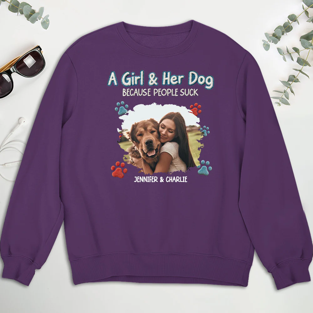 Just Me And My Dog Photo - Personalized Custom Shirt - Image 6
