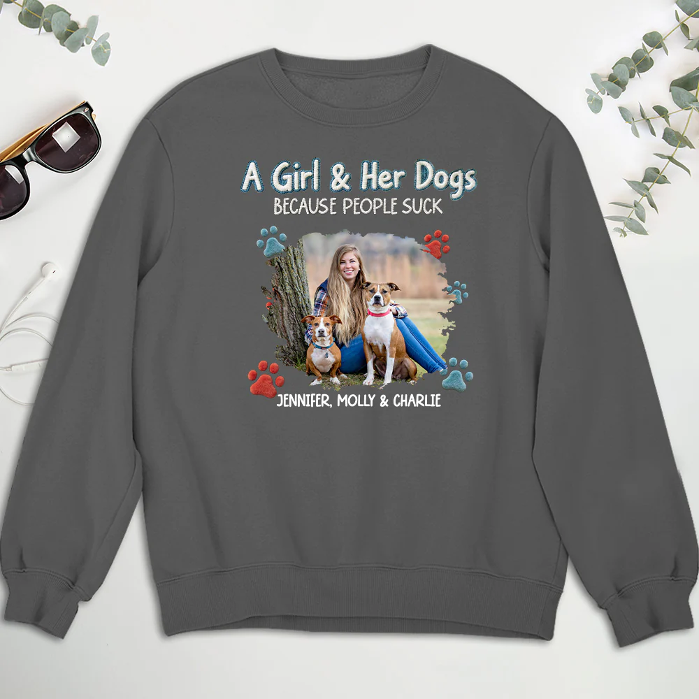 Just Me And My Dog Photo - Personalized Custom Shirt - Image 7