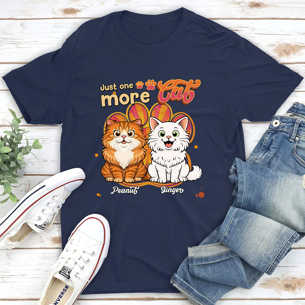 Just One More Cat - Personalized Custom Unisex T-Shirt - Image 3