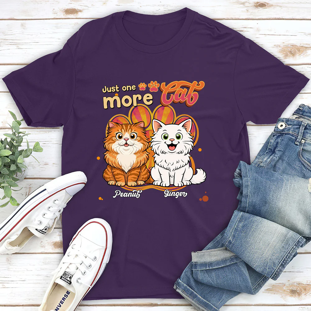 Just One More Cat - Personalized Custom Unisex T-Shirt - Image 4