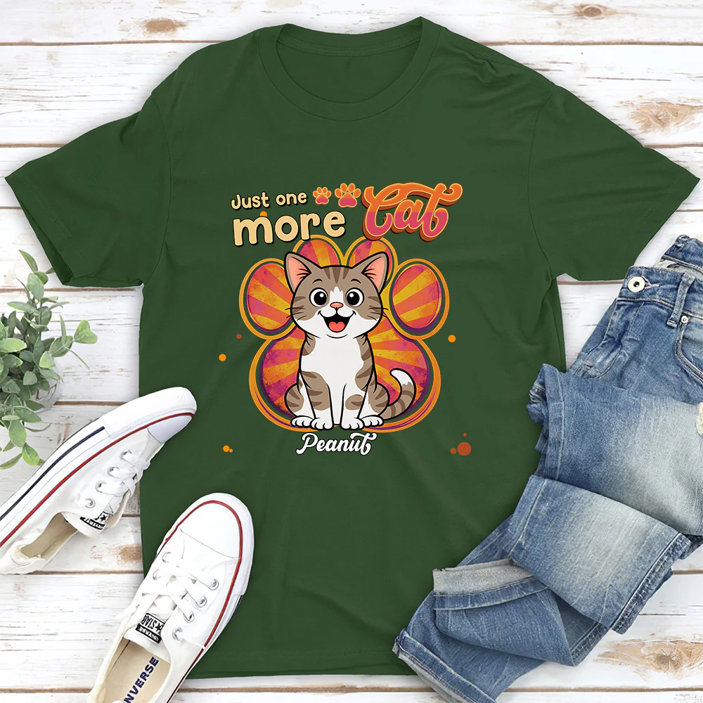 Just One More Cat - Personalized Custom Unisex T-Shirt - Image 6