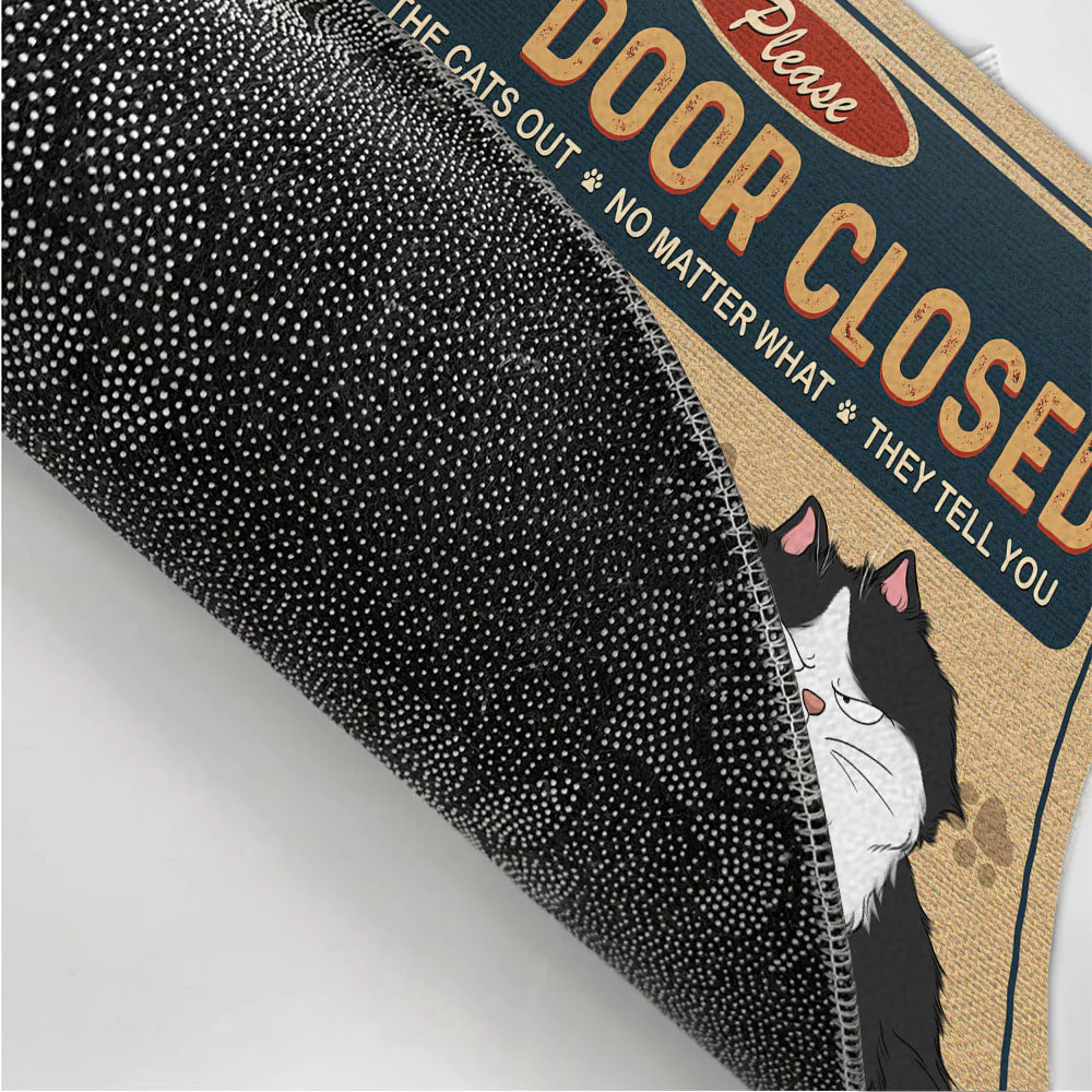 Keep Door Closed Cats Planning Escape - Personalized Custom Doormat - Image 3