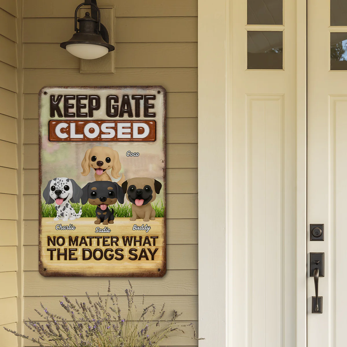 Keep Gate Closed - Personalized Custom 3D Inflated Effect Metal Sign - Image 4