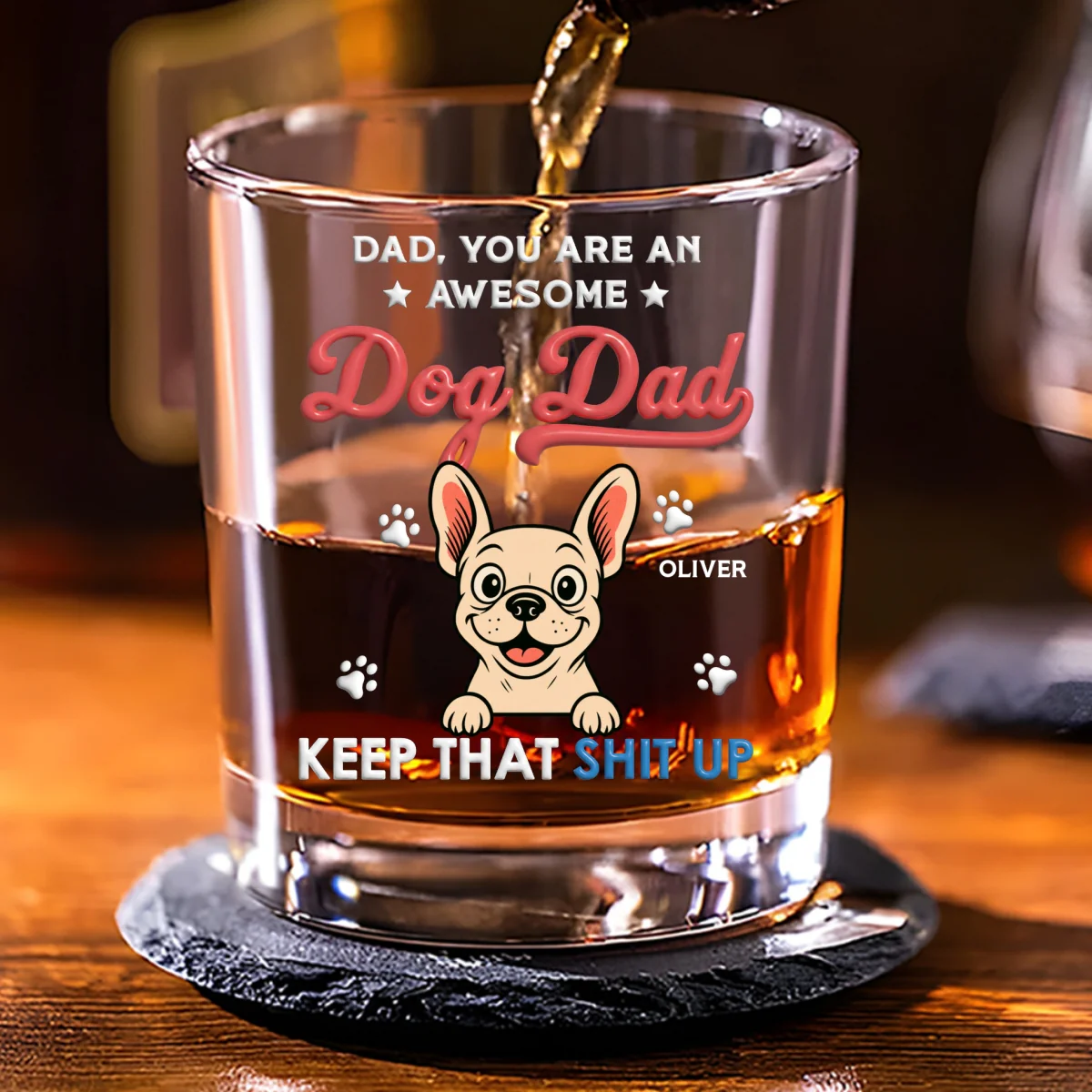Keep It Up Dog Dad - Personalized Custom Whiskey Glass - Image 6