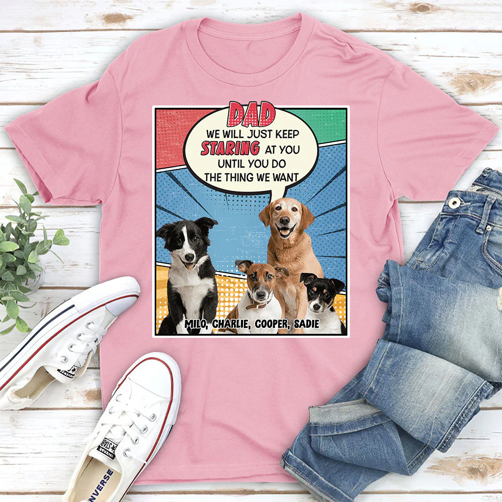 Keep Staring At You Dog Mom Dad Photo - Personalized Custom Unisex T-Shirt - Image 4