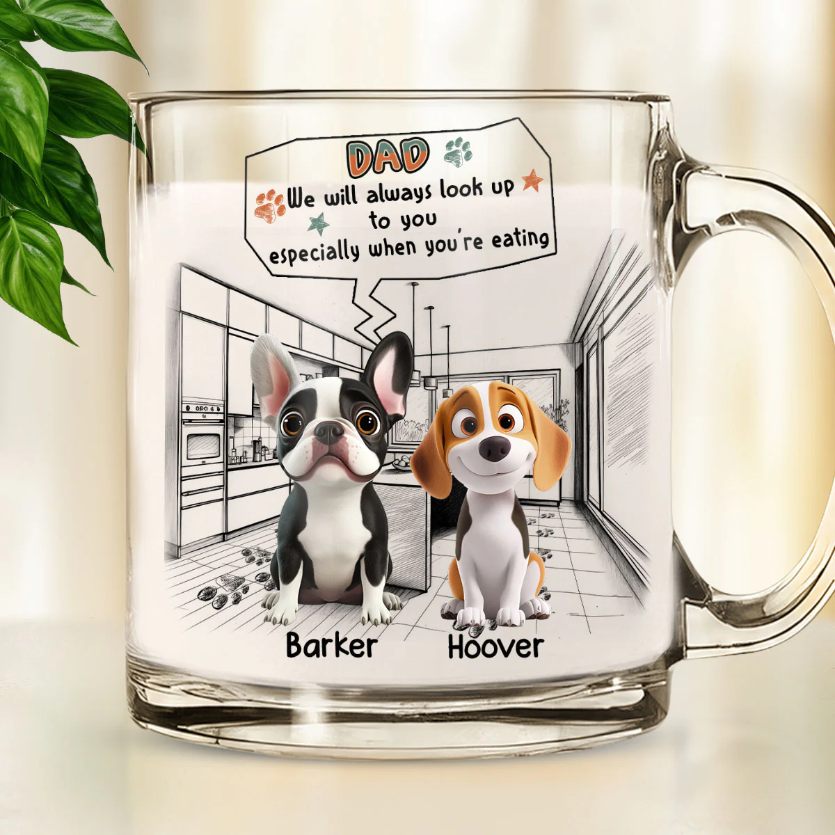 Keep Staring At You When Eating - Personalized Custom Glass Mug