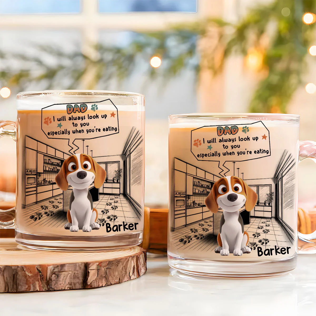 Keep Staring At You When Eating - Personalized Custom Glass Mug - Image 2