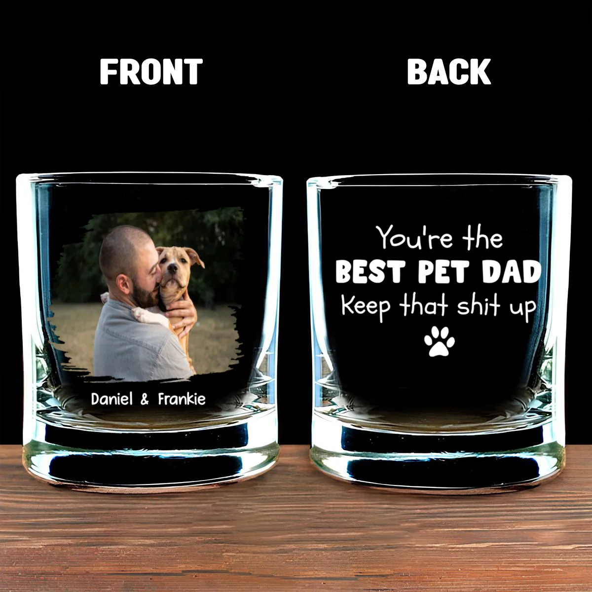 Keep That Shit Up Pet Photo Ver - Personalized Custom Whiskey Glass - Image 4