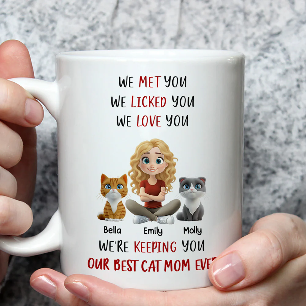 Keeping My Best Cat Mom - Personalized Custom Coffee Mug - Image 2