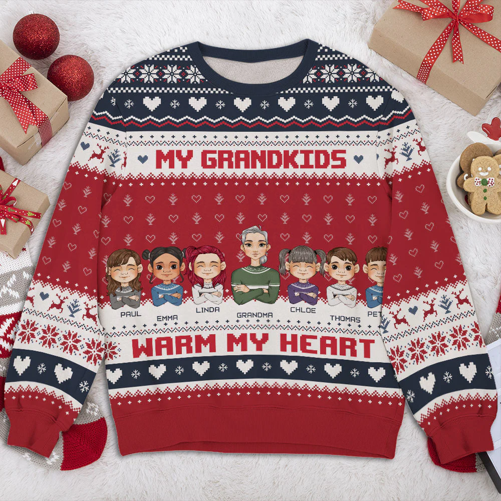Kids Warm My Heart - Personalized Custom All-Over-Print Sweatshirt - Image 6
