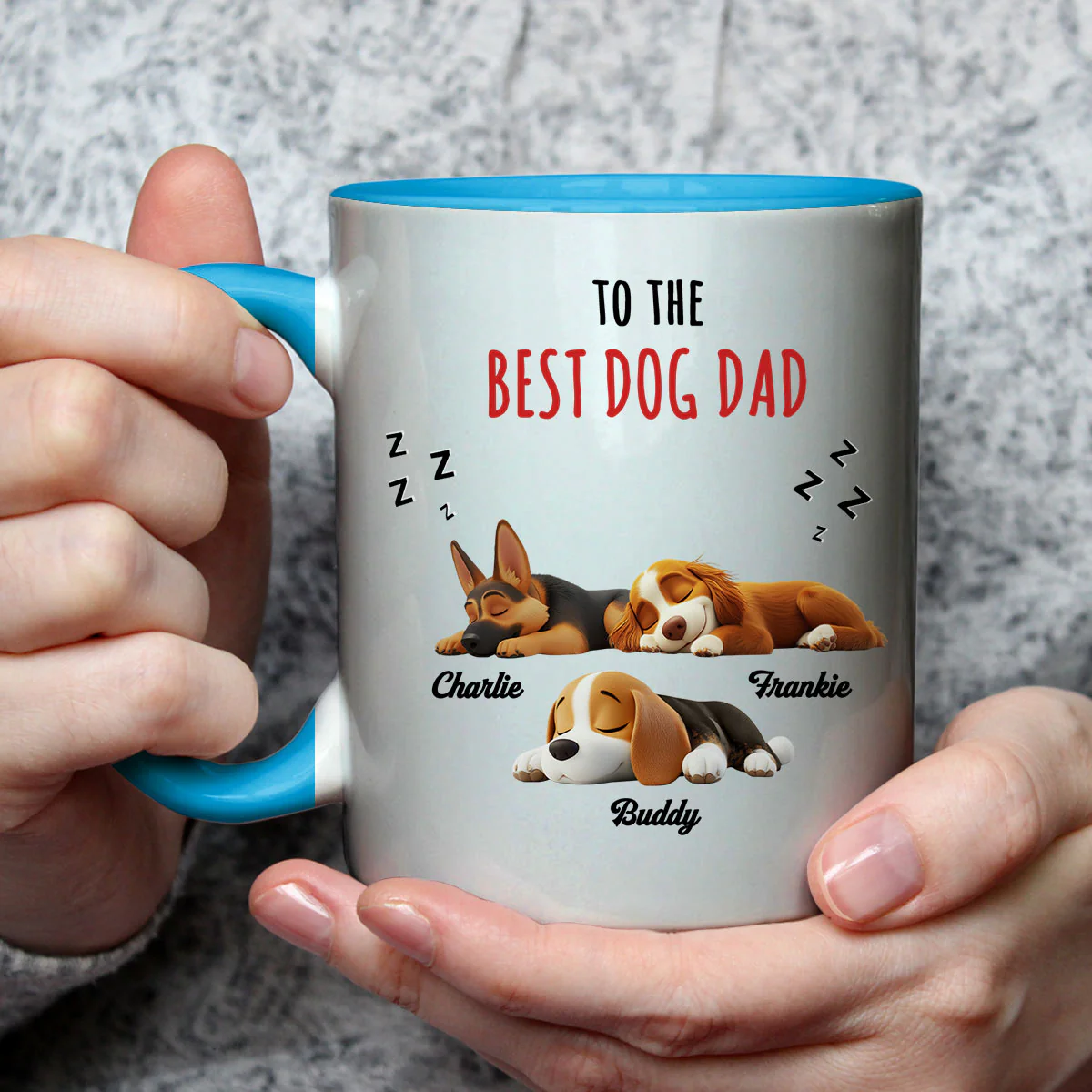 Kisses And Treats Version For Dad - Personalized Custom Accent Mug - Image 3
