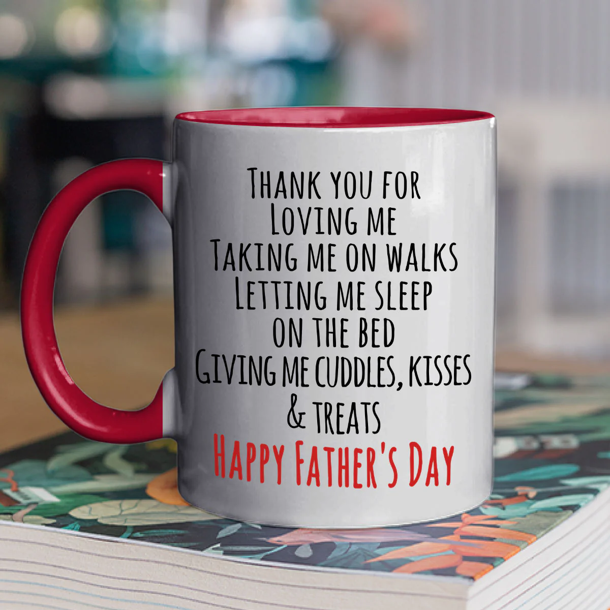 Kisses And Treats Version For Dad - Personalized Custom Accent Mug - Image 5