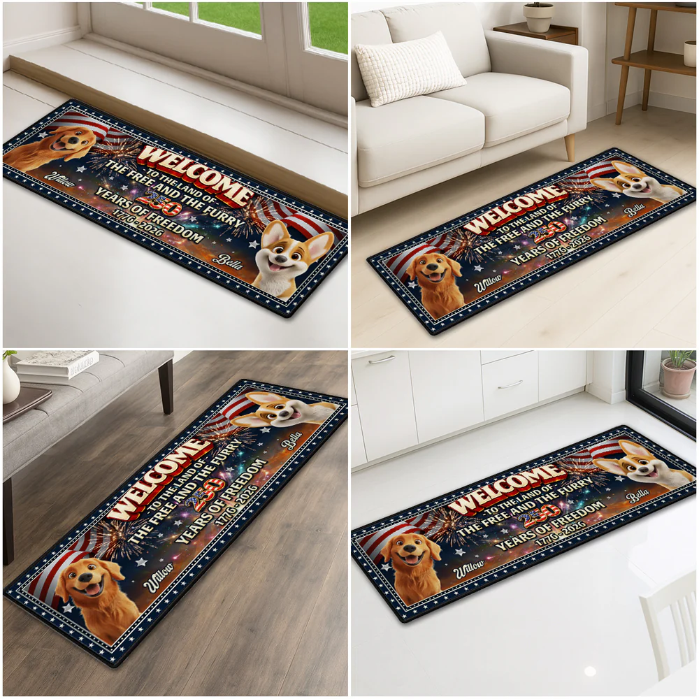 Land Of The Free And Furry - Personalized Custom Runner Rug - Image 5