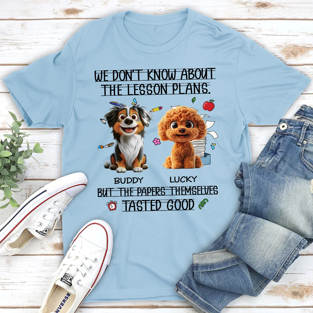 Lesson Plans Make Great Snacks - Personalized Custom Unisex T-Shirt - Image 3