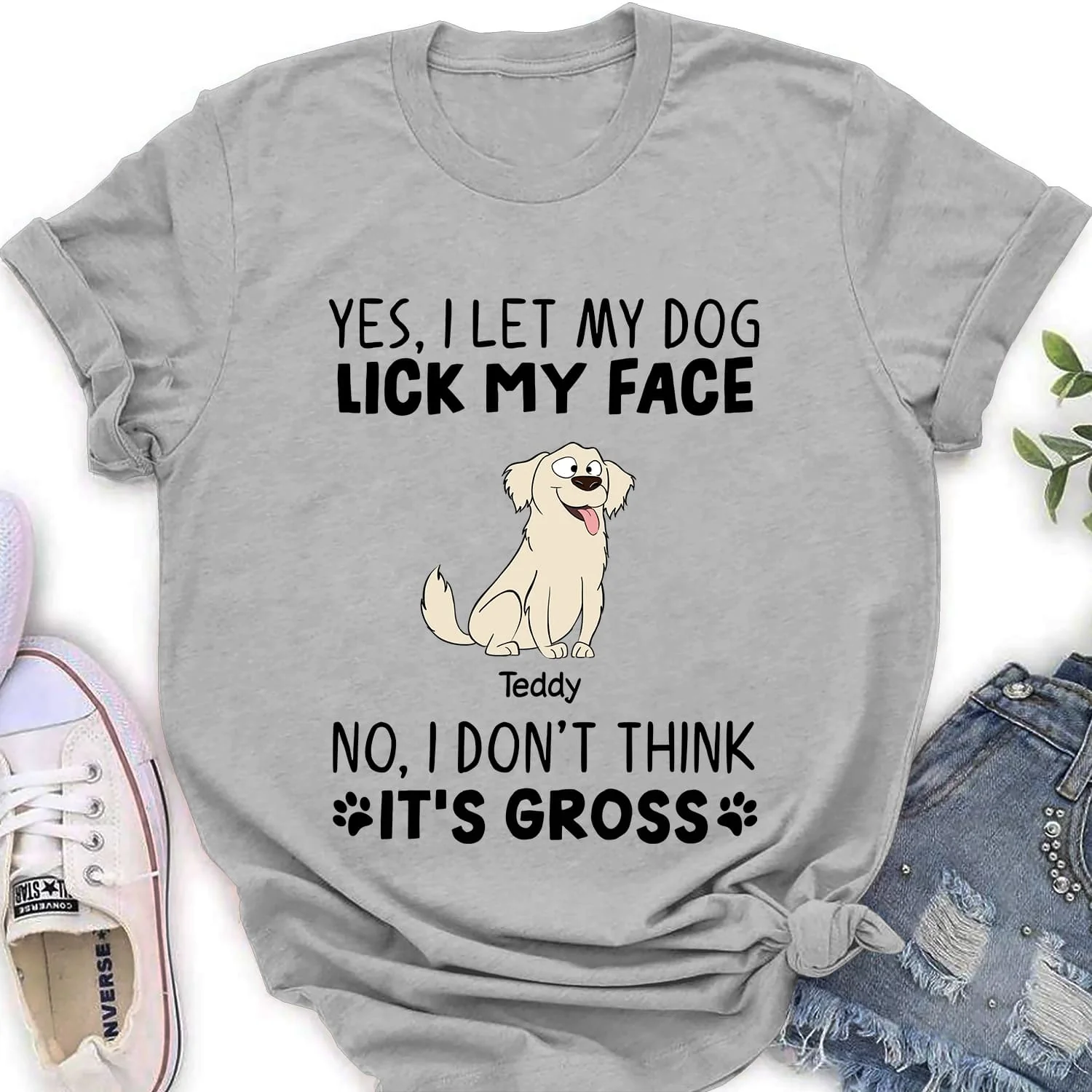Let Dog Lick - Personalized Custom Women's T-shirt