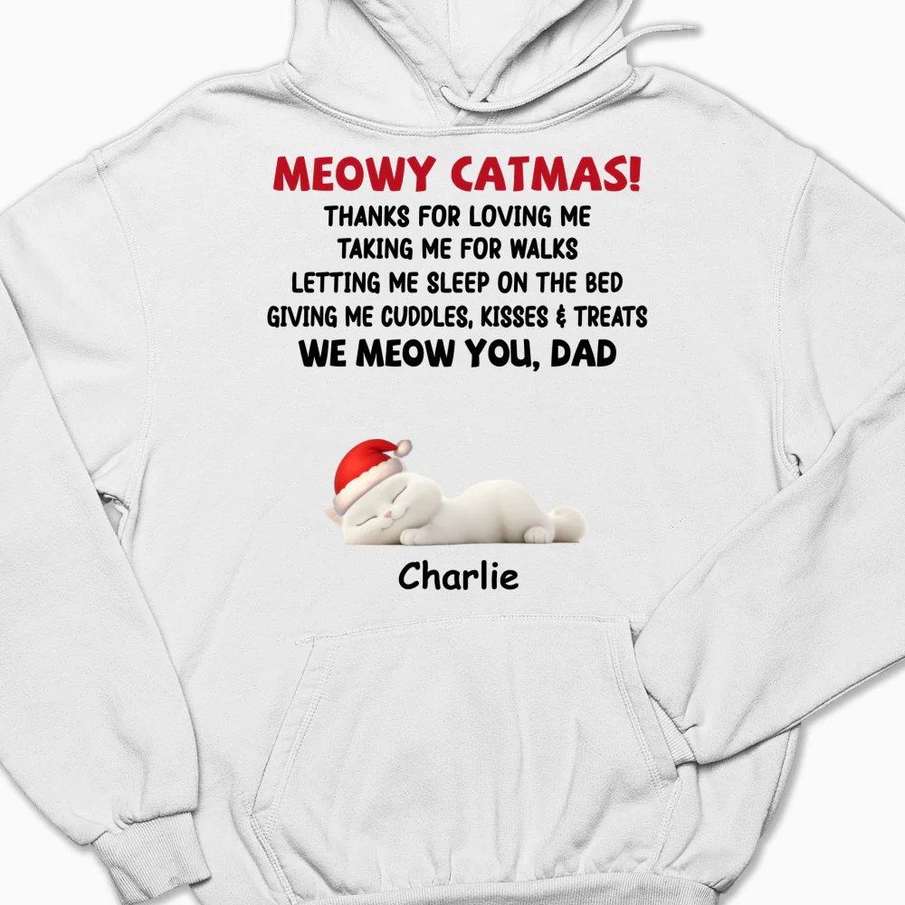 Letting Me Sleep With Cat Mom Dad - Personalized Custom Hoodie - Image 5