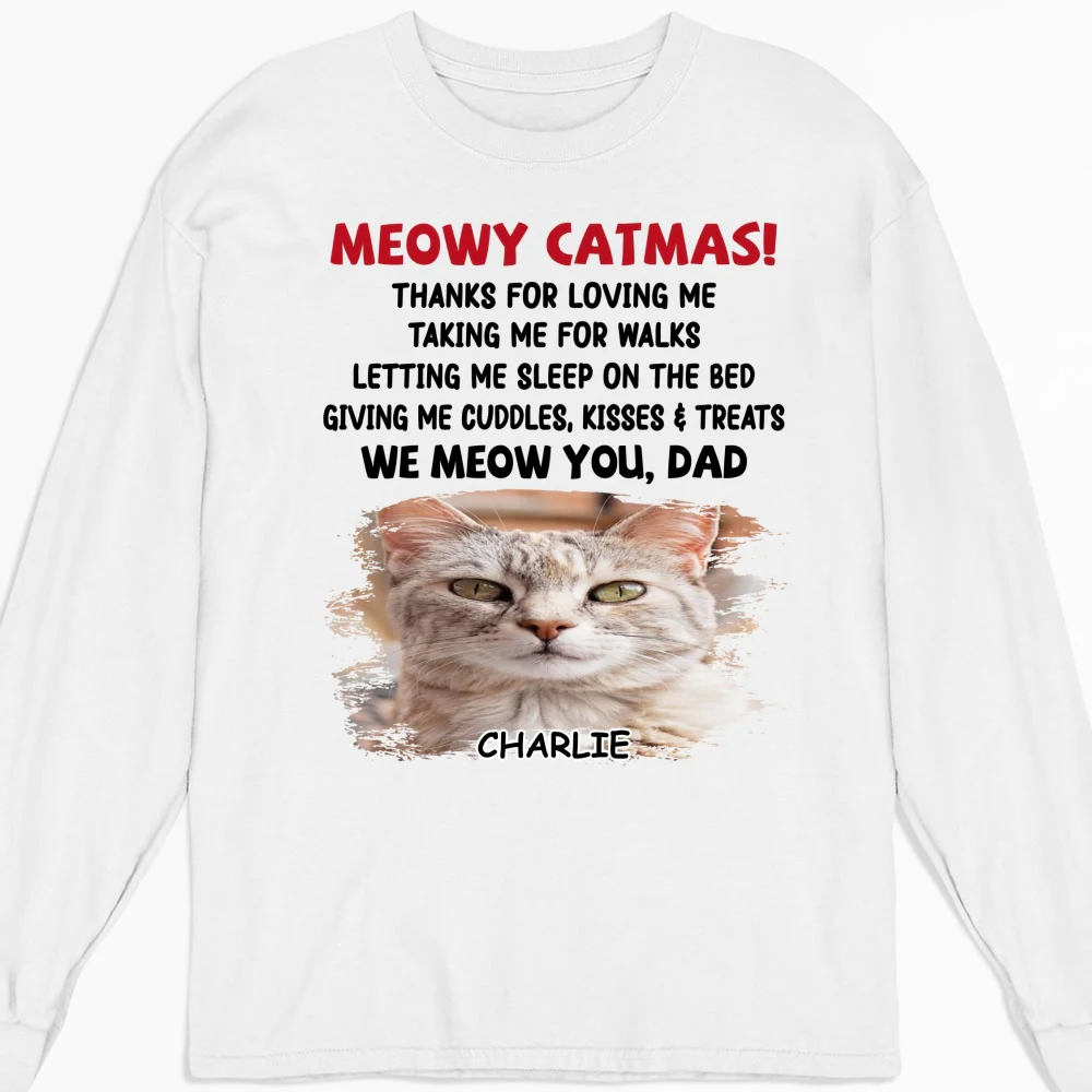 Letting Me Sleep With Cat Mom Dad Photo - Personalized Custom Long Sleeve T-Shirt - Image 5