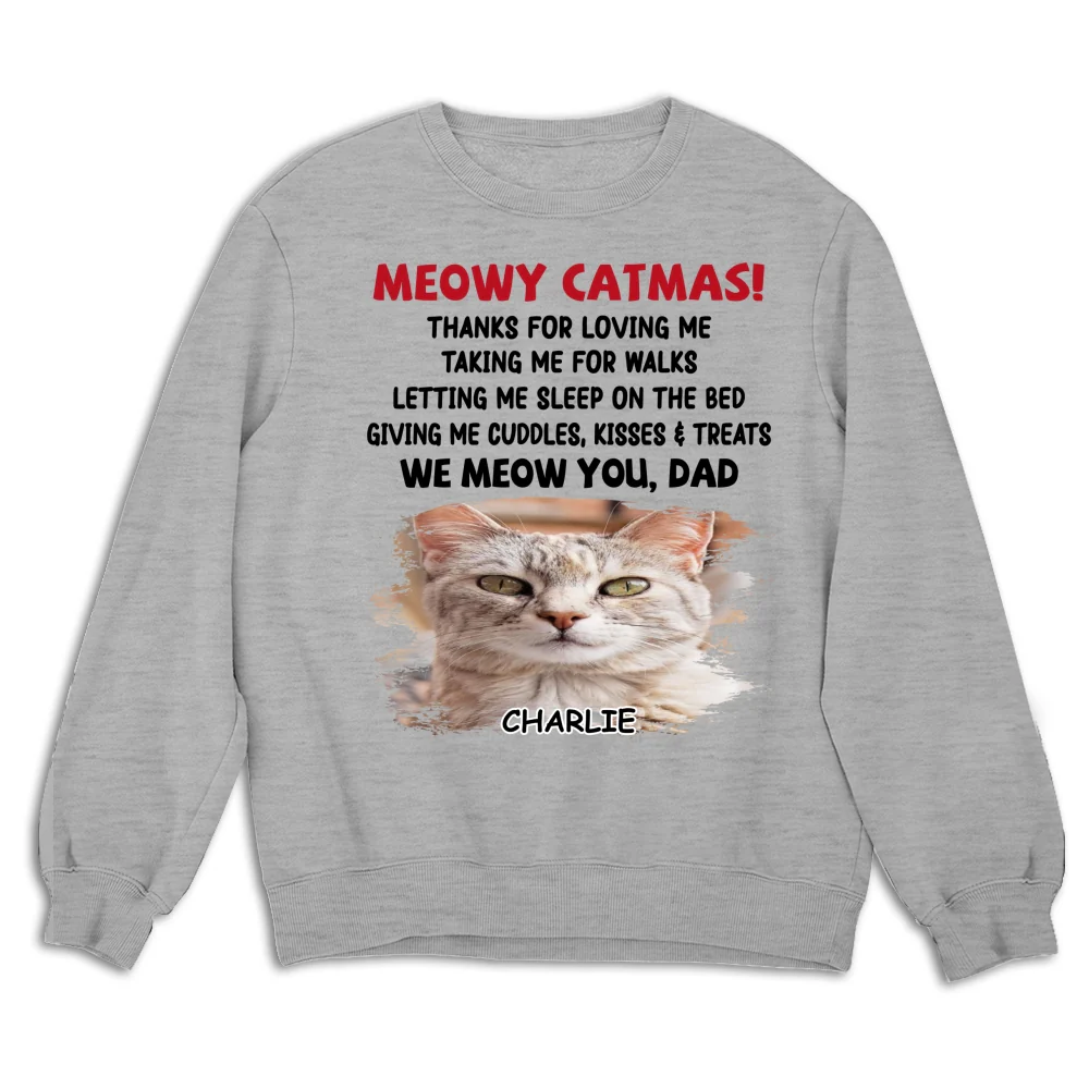Letting Me Sleep With Cat Mom Dad Photo - Personalized Custom Sweatshirt - Image 5