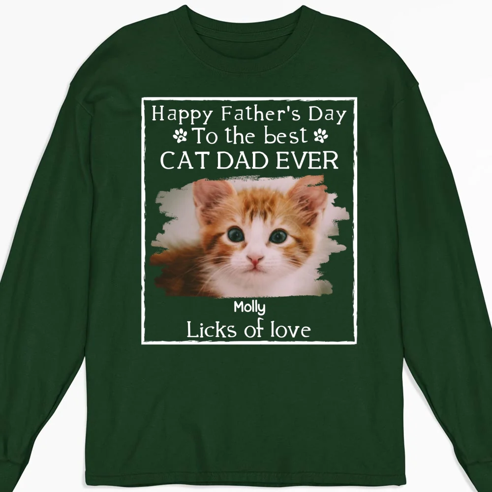 Licks Of Love Cat Photo Ver - Personalized Custom Long Sleeve T-shirt - Image 7