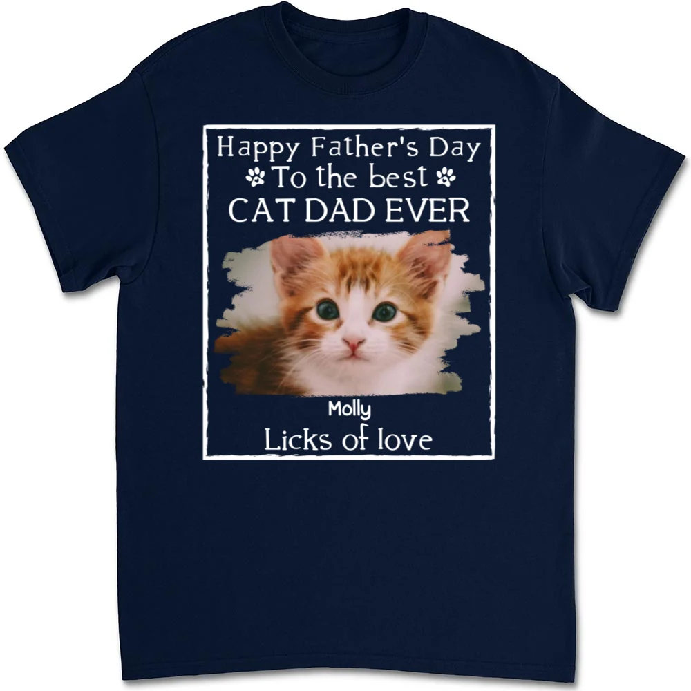 Licks Of Love Cat Photo Ver - Personalized Custom Unisex T-shirt - Image 8