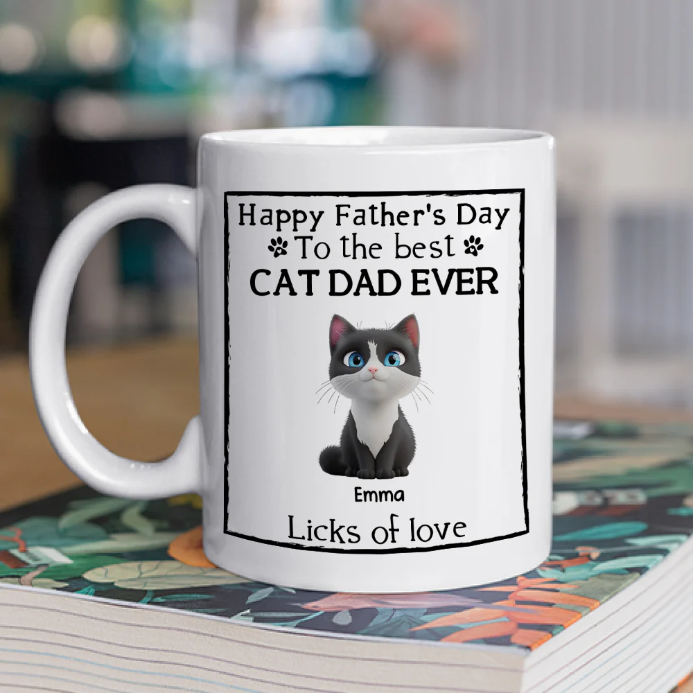 Licks Of Love Cat Ver - Personalized Custom Coffee Mug - Image 2