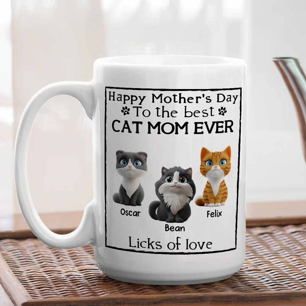 Licks Of Love Cat Ver - Personalized Custom Coffee Mug - Image 4