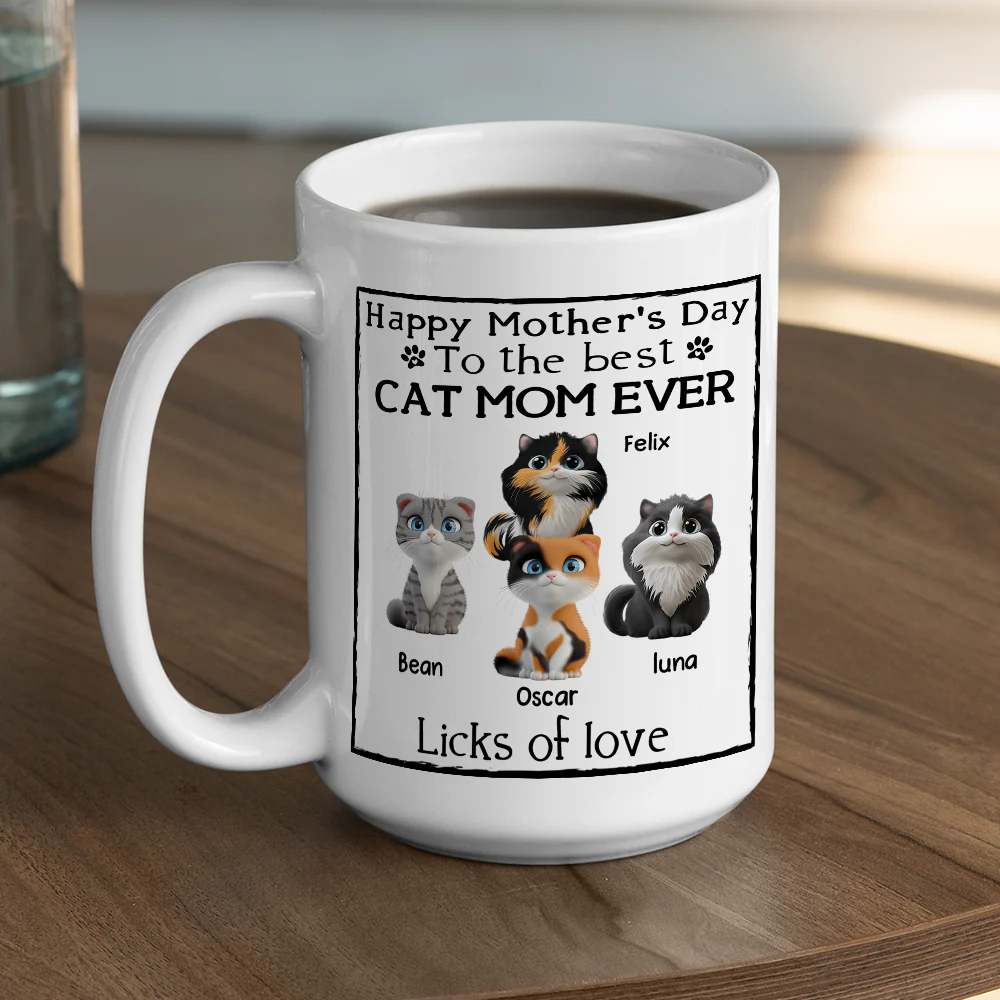 Licks Of Love Cat Ver - Personalized Custom Coffee Mug - Image 5