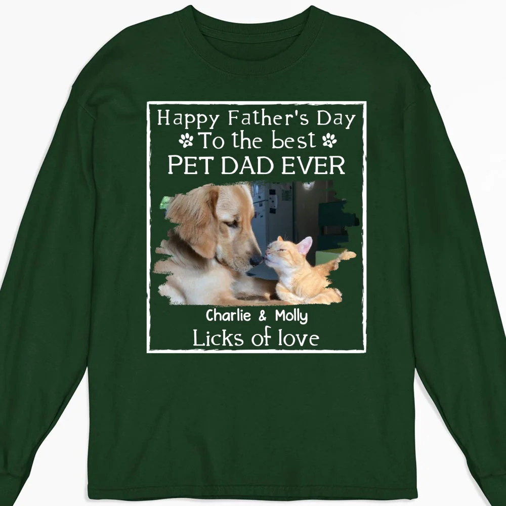Licks Of Love Pet Photo Ver - Personalized Custom Long Sleeve T-shirt - Image 7